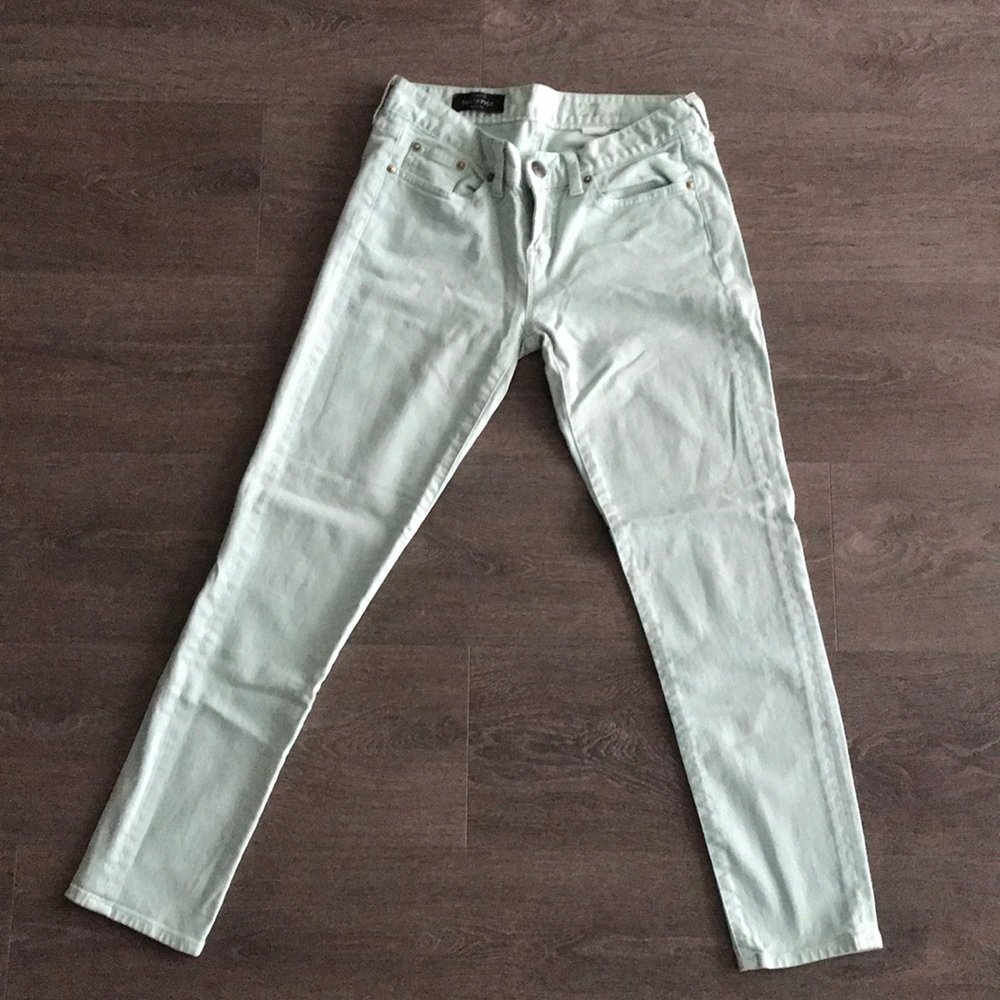 J Crew mint toothpick ankle jeans